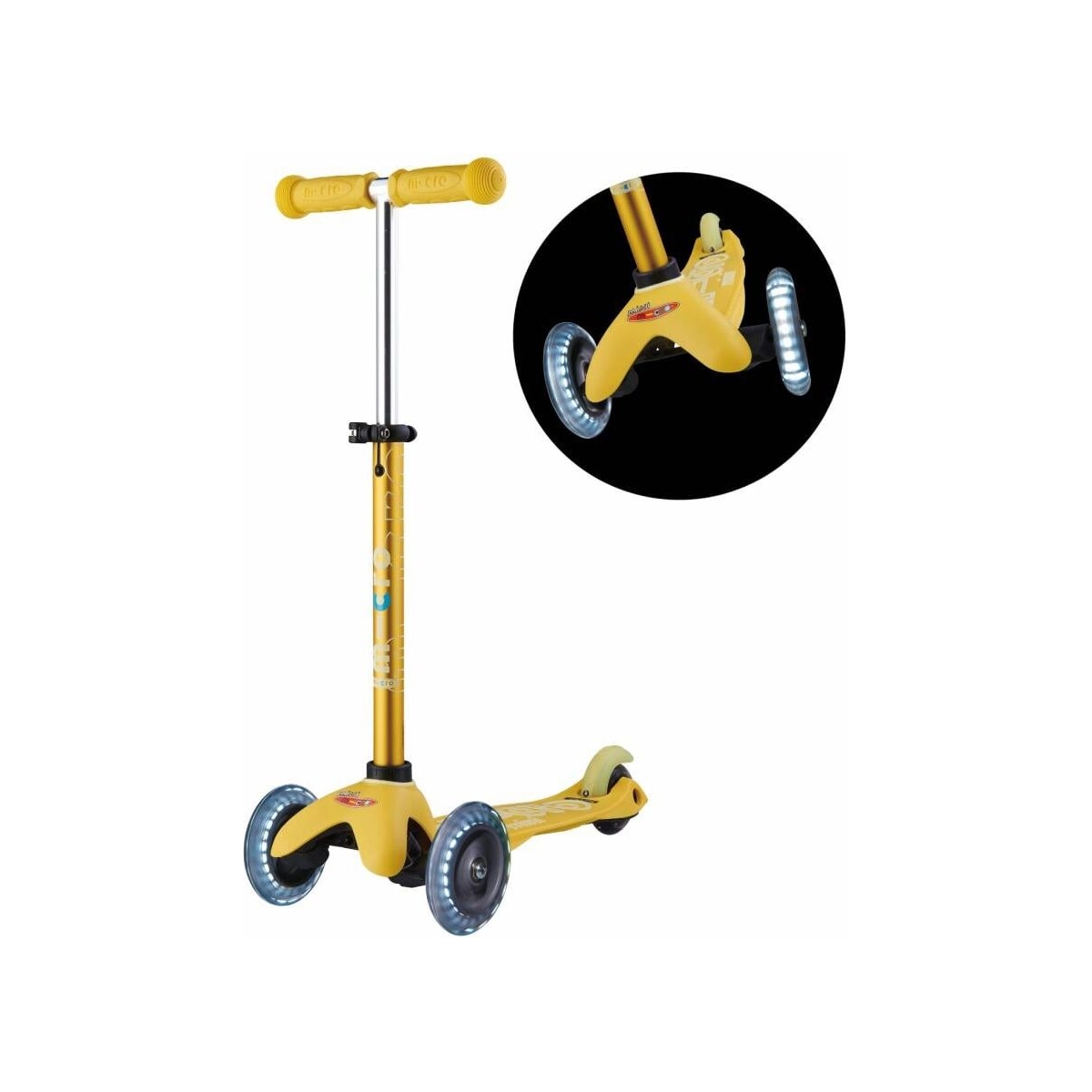 mini micro scooter deluxe yellow led e1753726456628
