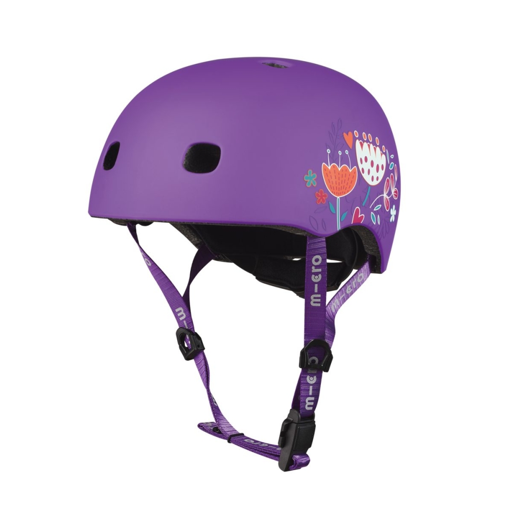 Micro Scooter Helmet Floral Purple
