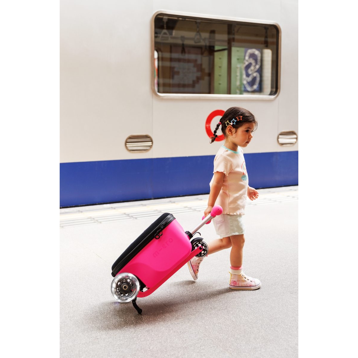 large Micro Scooter Luggage Junior Patch Play Pink 5