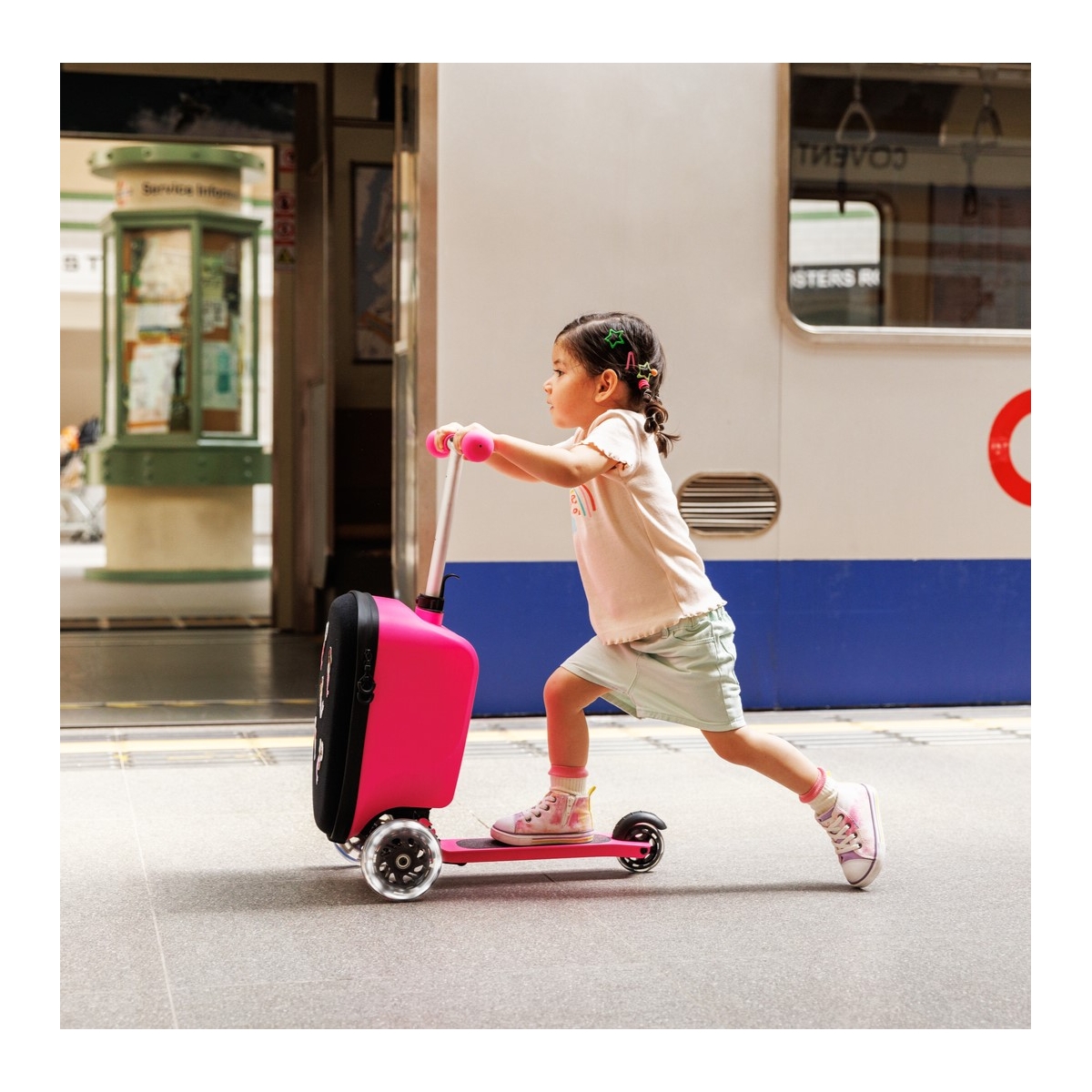 large Micro Scooter Luggage Junior Patch Play Pink 6
