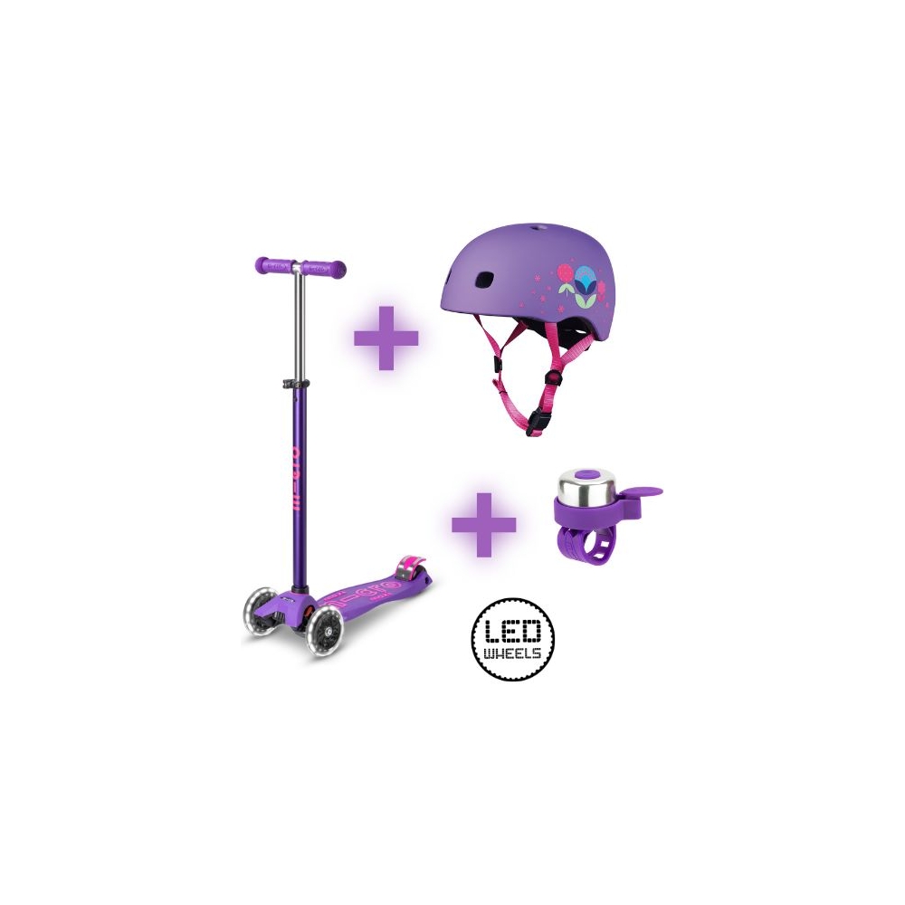 Micro Scooter Maxi Deluxe LED Light Up Scooter Combo