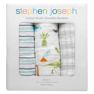 Stephen Joseph Muslin Blankets 3 Pack